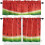 Watermelon Kitchen Curtains Set with Valance 24 inch Red 2