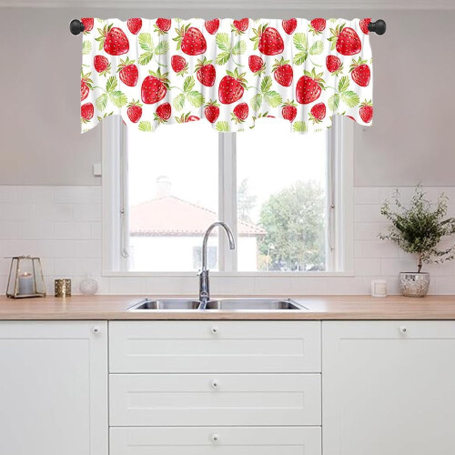 Strawberry Window Valance with Rod Pocket 1