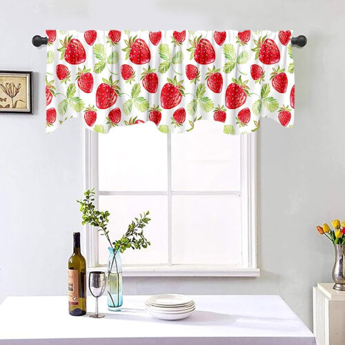 Strawberry Window Valance with Rod Pocket 2