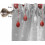 Kitchen Curtains Set Rod Pocket 24 inch 3-Pc Silver Red 6