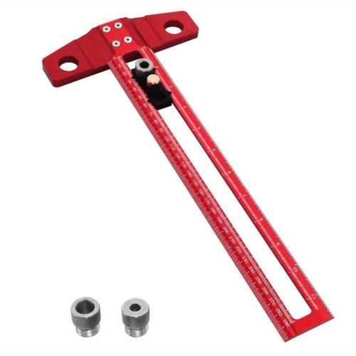 Drilling Positioning Ruler T-Square Dowelling Jig 2-in-1 1