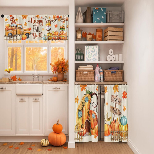 Fall Kitchen Curtains and Valances Set Farmhouse Design 36 1