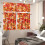 Red Pumpkin Fall Leaf Kitchen Curtains Valance and Tier Set 2