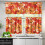 Red Pumpkin Fall Leaf Kitchen Curtains Valance and Tier Set 4