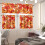Red Pumpkin Fall Leaf Kitchen Curtains Valance and Tier Set 5