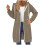 Women's Hooded Longline Sweatshirt with Front Pockets and 2