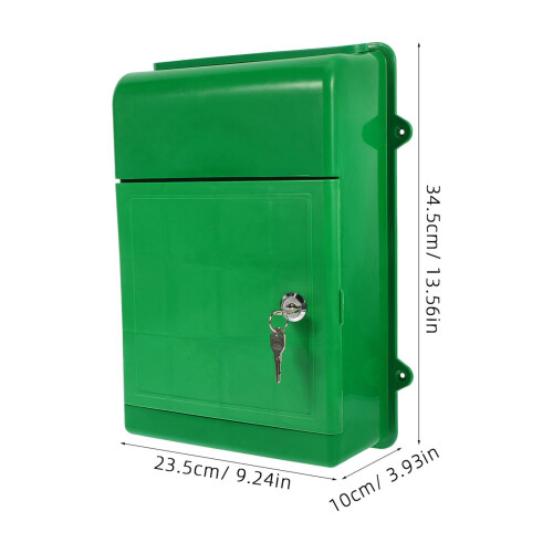 Weatherproof Locking Mailbox Green Large Capacity for 1