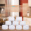 Candle Jars White Belly Storage 9 pcs 8 x 5.5 cm 7