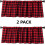 WOSIBO Buffalo Check Valances Red Black 2-Pack 16x56 Inch 2