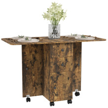Multi-Storage Six-Person Drop Leaf Dining Table