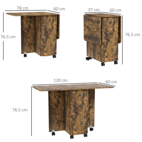 Multi-Storage Six-Person Drop Leaf Dining Table 1