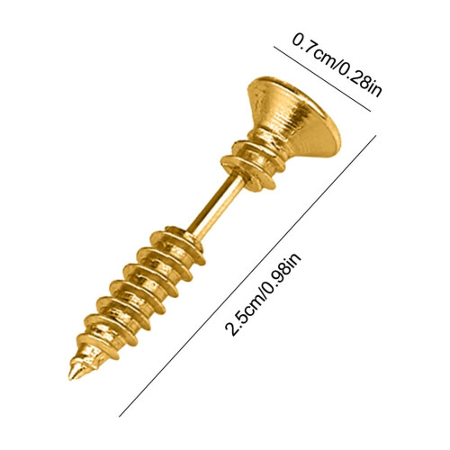 Screw Piercing Earrings Stainless Steel 2PCS 2
