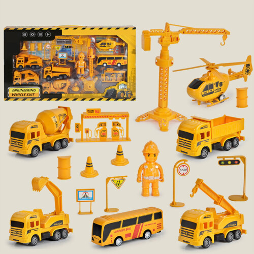 Construction Vehicles Playset Educational Toy 17 Pieces 1