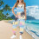 Women's Sleeveless Palm Print Hawaiian Romper with 2