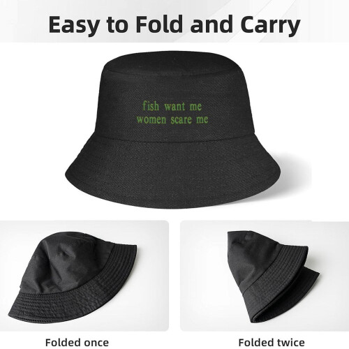 Cappello a secchiello con stampa "Fish Want Me", cappello da sole per uomo e donna 2