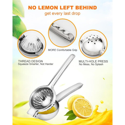Lemon Squeezer Manual Juicer Stainless Steel Ergonomic 2