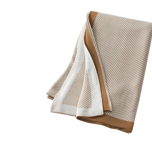 Cotton Herringbone Throw Blanket 59"x79" Soft Lightweight 1