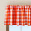 WOSIBO Buffalo Window Valance Orange White 3