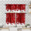 Red Christmas Kitchen Curtains Set with Snowflakes 3-Piece 4