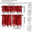 Red Christmas Kitchen Curtains Set with Snowflakes 3-Piece 5