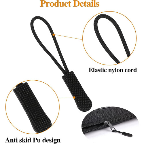Black Zipper Pulls Replacement Tabs 20 Pcs 2