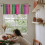 Light Filtering Window Valance Purple Pink Green Stripes 6