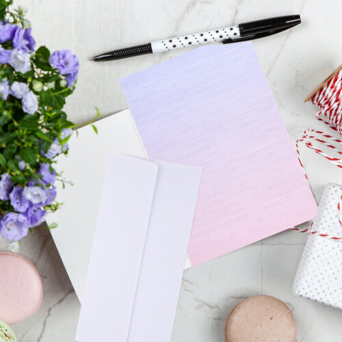 Stationery Paper Envelopes Assorted Colors 4 Set 8.3x5.6 in 2
