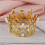 Gold Crown Tiara with Crystals and Pearls 5