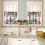 Thanksgiving Kitchen Curtains Set with Pumpkins and 2
