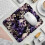 Tappetino per mouse antiscivolo con teschio e fiori viola, 21x25 cm 2