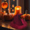Halloween Witch Hat Face Cover Polyester Taffeta Red 6
