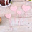 Pink Heart-Shaped Cake Toppers Plastic 24pcs 7