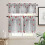 Kitchen Curtains Set Winter Silver Leaves Red Ball 2