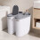 Plastic Bathroom Trash Can Rustproof Space-Saving 1pc 2