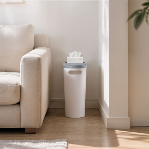 Plastic Bathroom Trash Can Compact Rustproof 2 Pack 2