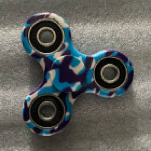 (Blue White)Hello Kitty Camouflage Pattern Fidget Spinner Metal Decompression Toys Gift