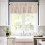 Orange Boho Floral Kitchen Curtains Set Rod Pocket 36 Inch 3