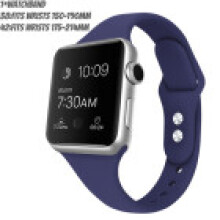 (Midnight Blue,42mm)For Iwatch 38mm 42mm Strap Bracelet Band Sports Silicone Replace Solid Color