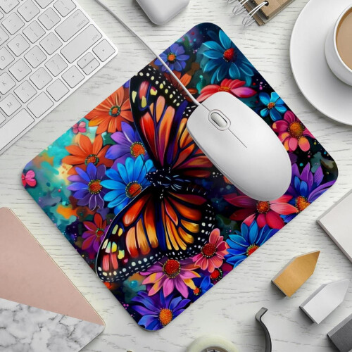 Ποντίκι Butterfly Flower 21x25cm με αντιολισθητική βάση από καουτσούκ 1