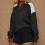 Women's Oversized Quarter-Zip Sweatshirt Color Block 6