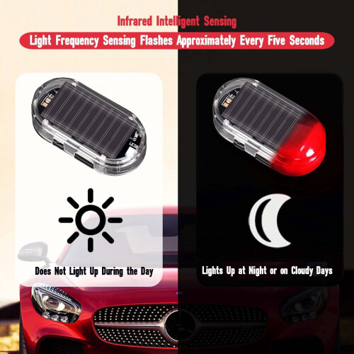 Solar-Powered LED Warning Light for Automotive Interior 2