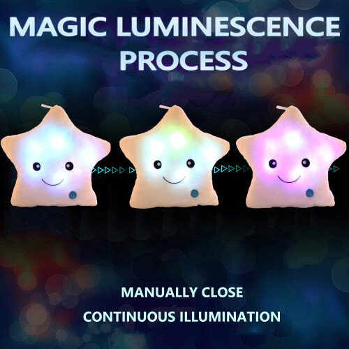 Twinkle Star Plush Pillow LED Night Light White 2