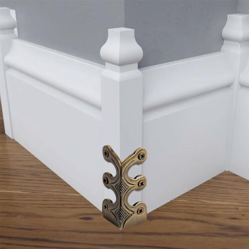 Baseboard Corner Protectors Bronze Metal 6 pcs 2