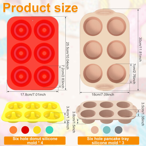 Silicone Muffin Pan 7-Piece Set 6-Cup Non-Stick Baking Mold 1