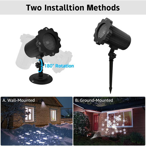 LED Christmas Snowfall Projector IP65 Waterproof Rotating 1