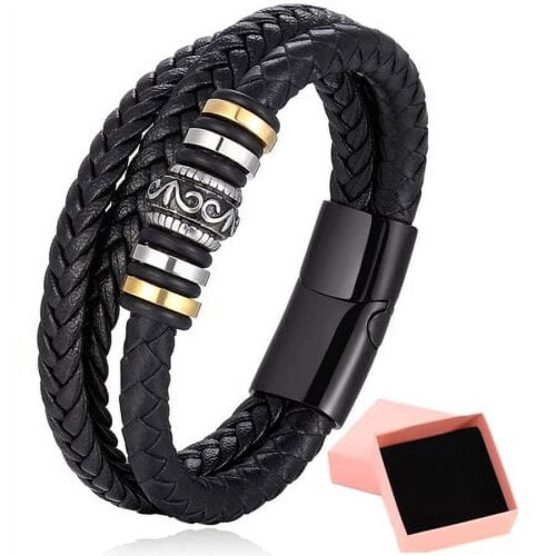 Personalized Braided Leather Bracelet I Will Always Be With 1