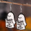 Ghost Stud Earrings Halloween Gothic Wooden Pair 3