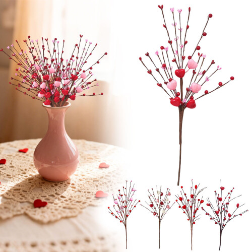 Valentine's Day Decor Artificial Berry Twig Stems 12pcs 1