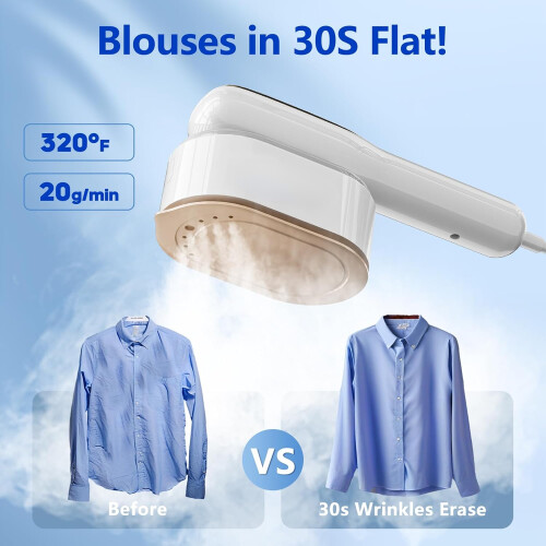 Portable Turbo Steamer for Clothes White 5 Modes 2