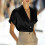 Women's Solid Blazer with Notched Lapel Short Sleeve 5